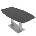 thumbnail image 1 of 3X5 Boat Shaped Conference Table With Metal Base And Electrical Module, 1 of 5