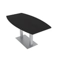 thumbnail image 1 of 3X5 Boat Shaped Conference Table With Metal Base And Electrical Module, 1 of 5