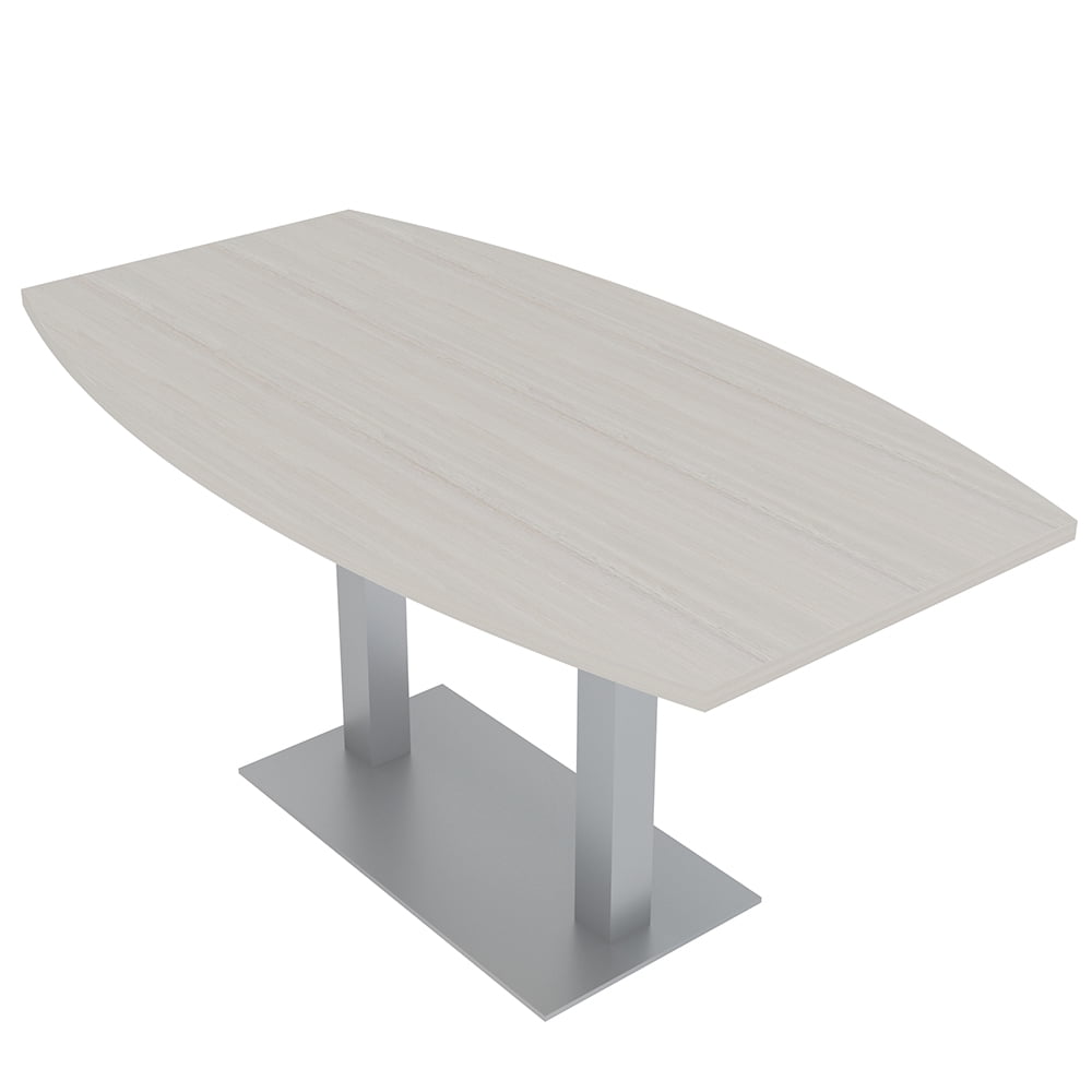 3X5 Boat Shaped Conference Table With Metal Base And Electrical Module ...