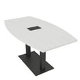 thumbnail image 1 of 6 Person Boat Shaped Conference Table With Metal Base And Power Module, 1 of 8