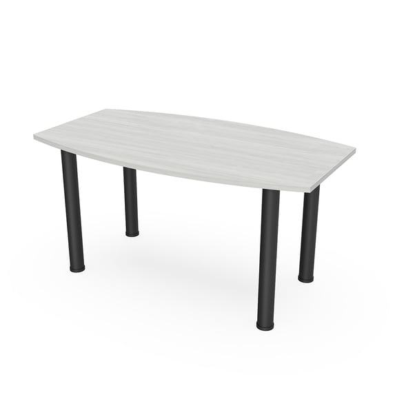 3X5 Boat Shaped Conference Table With Post Leg Power And Data
