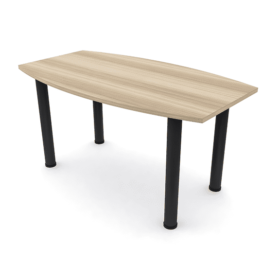 3X5 Boat Shaped Conference Table With Post Leg Power And Data