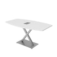 thumbnail image 1 of 3X5 Boat Shaped Conference Table With X Base And Electrical Module, 1 of 7