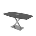 thumbnail image 1 of 3X5 Boat Shaped Conference Table With X Base And Electrical Module, 1 of 7