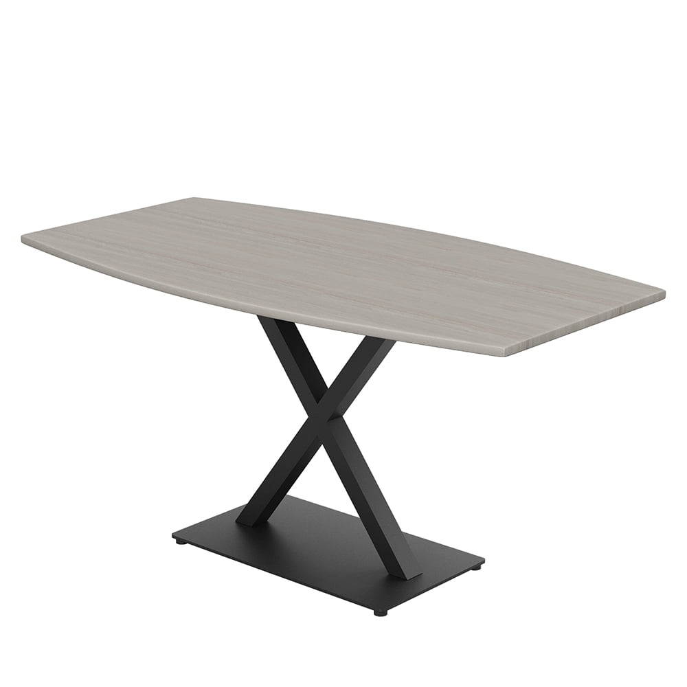 3X5 Boat Shaped Conference Table With X Base And Electrical Module ...