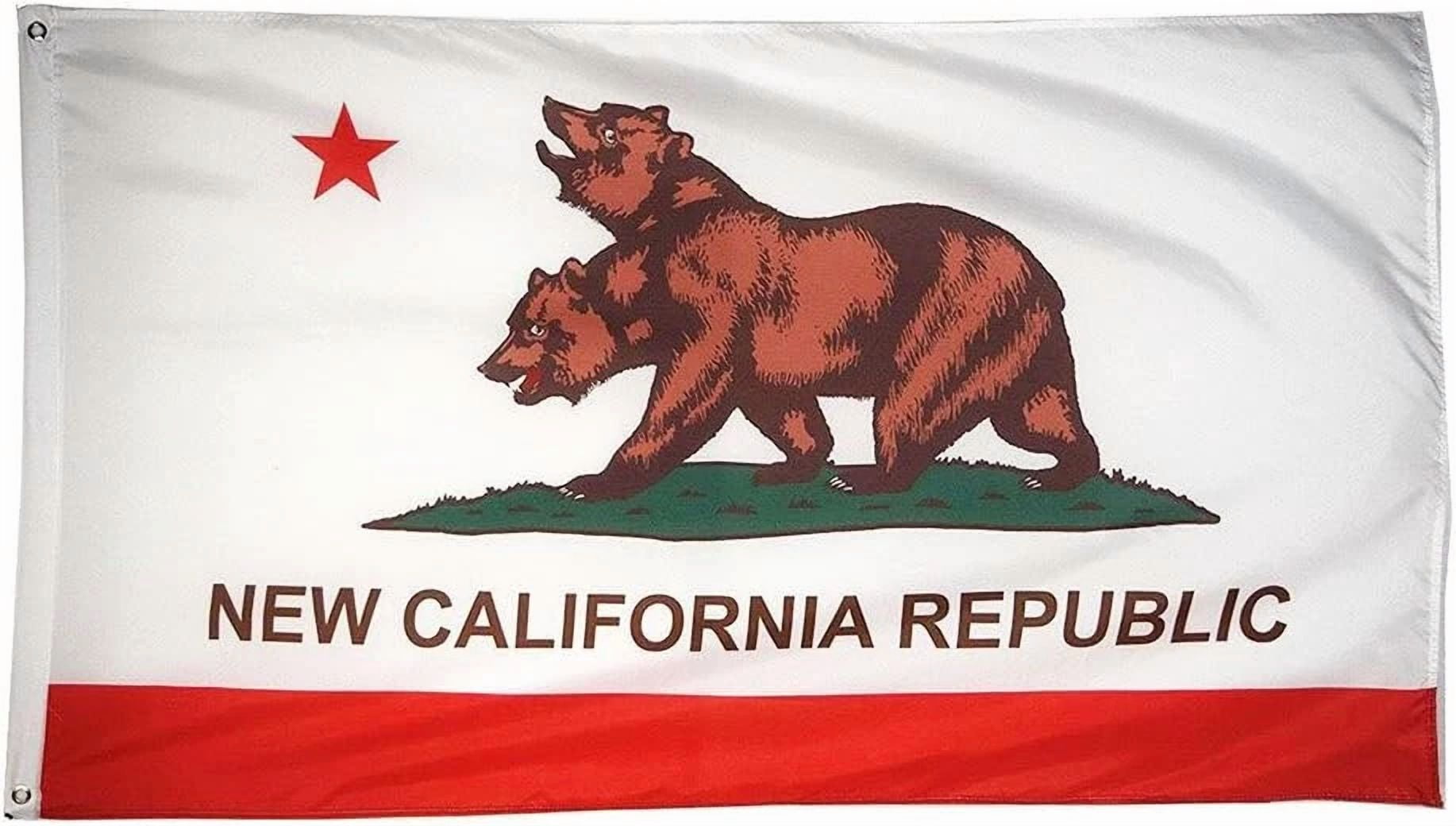 3X5' California Republic 2 Headed Bear State Flag Ca Usa Bear American Banner