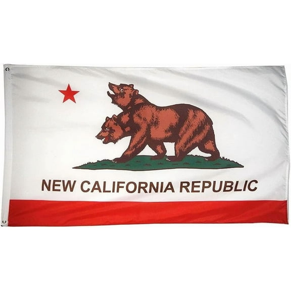 3X5' California Republic 2 Headed Bear State Flag Ca Usa Bear American Banner