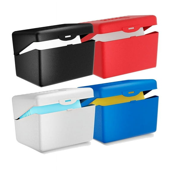 3X5 Index Card Holder for Flash Cards, Business Card, Recipe Stationery & School Office Supplies, 4 Colors
