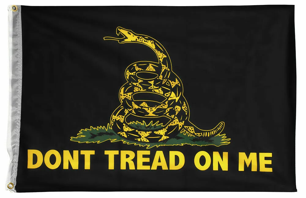 3X5 Dont Tread On Me Black Flag Banner Gadsden Tea Party FAST USA ...