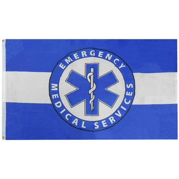 3X5 EMS Emergency Medical Services Dark Blue 3'x5' Polyester Flag Banner 100D