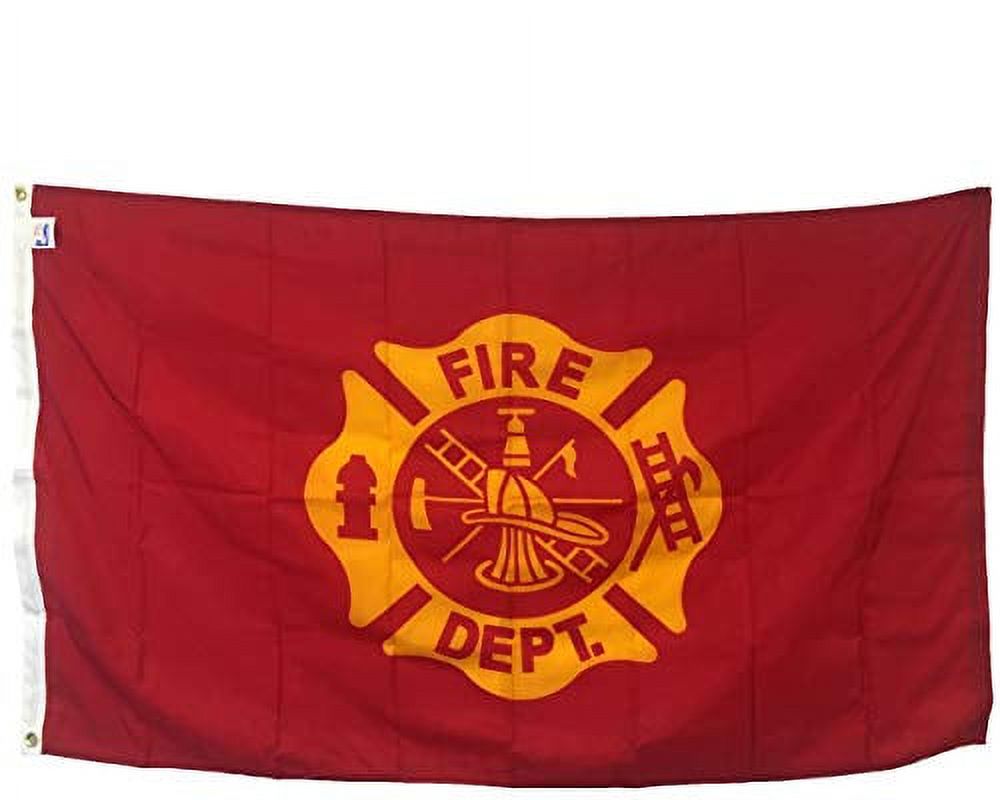 3X5' Fire Department Cross Flag, AllWeather Nylon With Grommets For Outdoors,