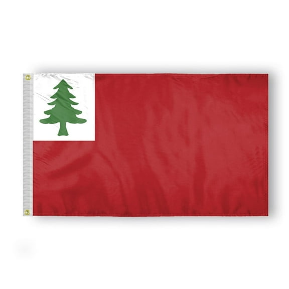 3X5 Ft Continental Pine Tree Colonial American Revolution History Flags - Printed 200D Nylon with Brass Grommets - New England Flag