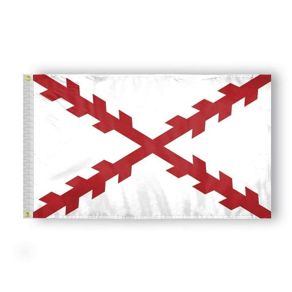3X5 Ft Spain Royal War Spanish Empire Cross of Burgundy Flag - Printed 200D Nylon with Brass Grommets - St. Andrew Flag