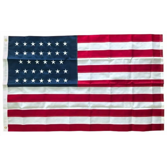 3X5 Ft Us 34 Stars Gettysburg Flag Embroidered Nylon Civil War Usa (Linear) 210D