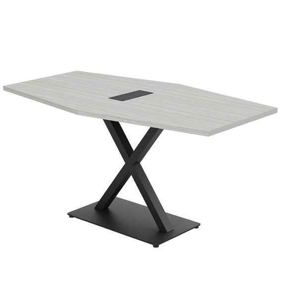 3X5 Hexagon Conference Table With X Base Data And Electric Unit