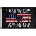 thumbnail image 1 of 3X5 I STAND FOR THE FLAG KNEEL FOR THE CROSS PATRIOTIC FLAG 100D, 1 of 2