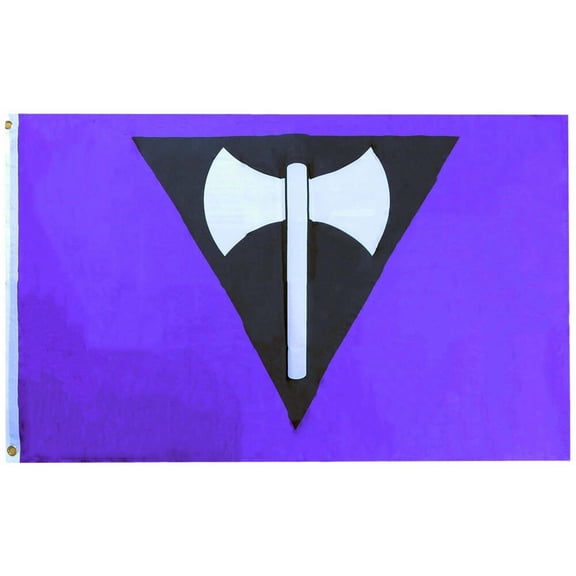 3X5 Lesbian Labrys Pride Lgbtq Premium 3'X5' 68D Rough Tex Nylon Flag Banner
