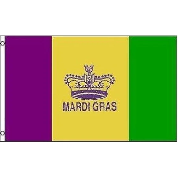 3X5 Mardi Gras Flag Holiday Decoration Fat Tuesday Banner Party Pennant Outdoor