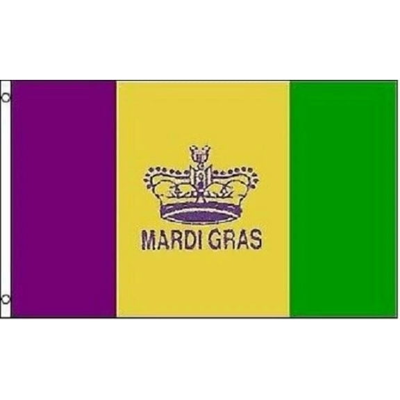 3X5 Mardi Gras Flag Holiday Decoration Fat Tuesday Banner Party Pennant Outdoor