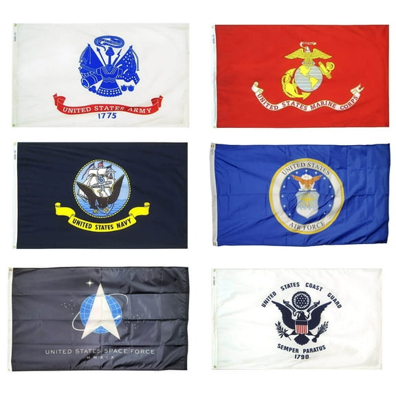 3X5 Military 6 Branches Armed Forces DOUBLE SIDED Nylon FLAG Set Flags LICENSED
