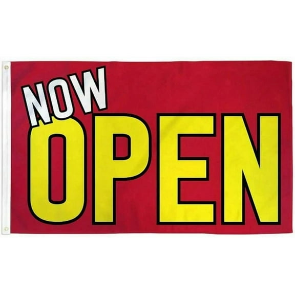 3X5 Now Open Flag Red Yellow Business Banner Advertising Grand Opening Sign 100D