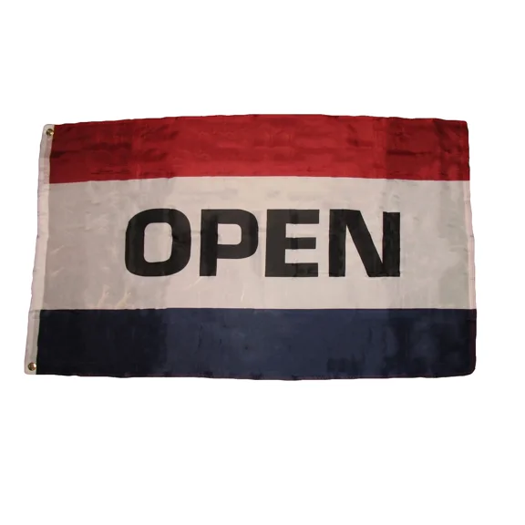 3X5 Open Flag Advertising Open Sign Store Marketing Flag 3'X5' Banner Grommets