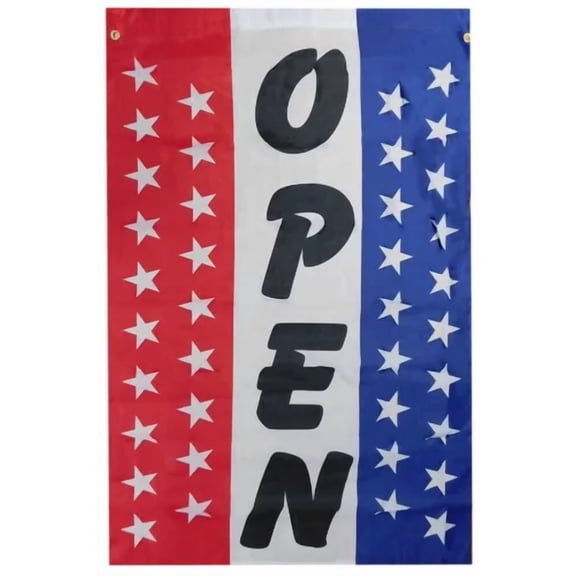 3X5 Open Stars Banner 3'X5' 68D Woven Poly Nylon Flag Banner Sleeve & Grommets
