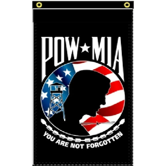 3X5 POW MIA USA PATRIOTIC VERTICAL SLEEVE AND GROMMETS FLAG BANNER 100D