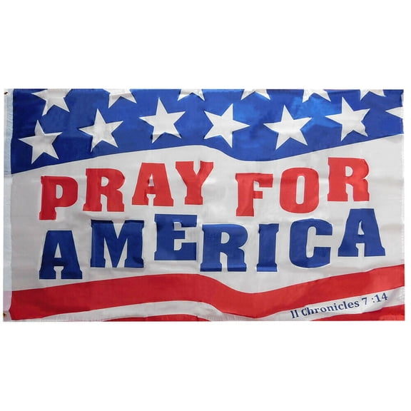 3X5 Pray For America USA II Chronicles 7:14 Waving 3'x5' Woven Poly Nylon Flag