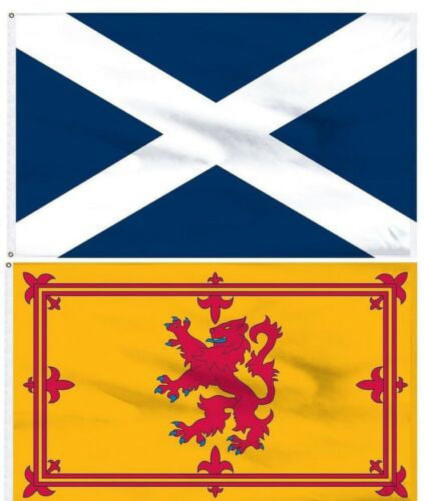 3X5 SCOTLAND FLAG Combo Lot ST ANDREW Cross + Scotland Lion Rampart 2 Flags