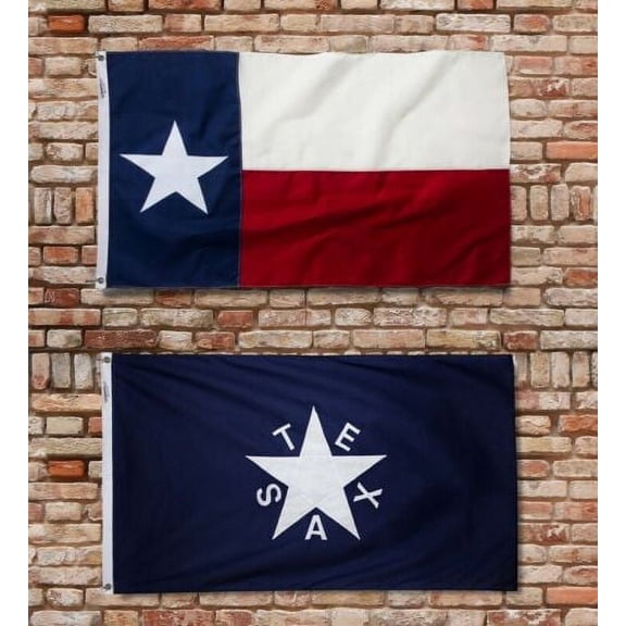 3X5 STATE OF Texas + ZAVALA History Flag SET (2 FLAGS)