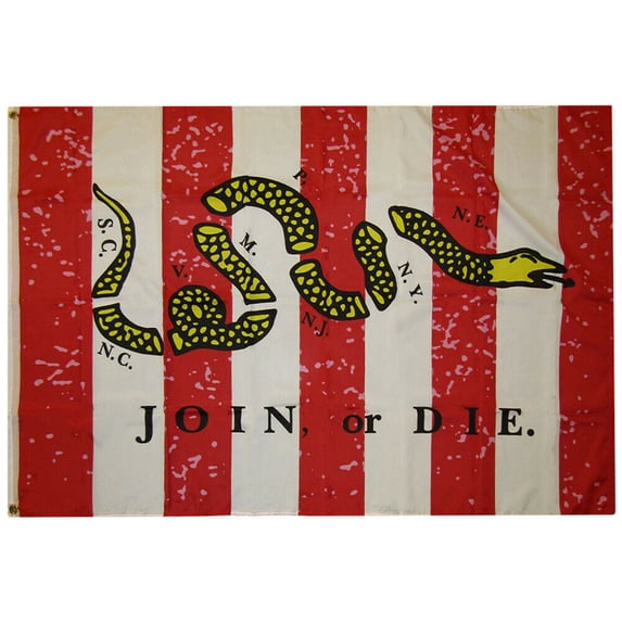 3X5 Sons Of Liberty FLAG Join Or Die Rebellious Stripes Woven Nylon Flag