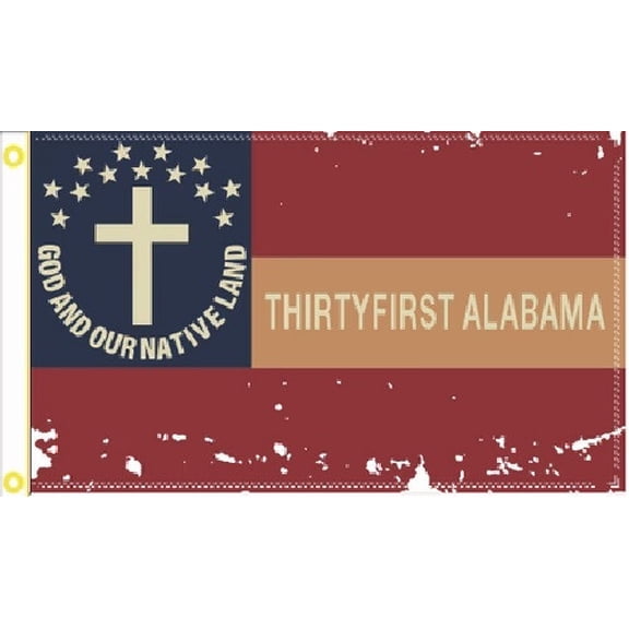 3X5 THIRTYFIRST ALABAMA GOD AND OUR NATIVE LAND VINTAGE CSA FLAG BANNER 100D