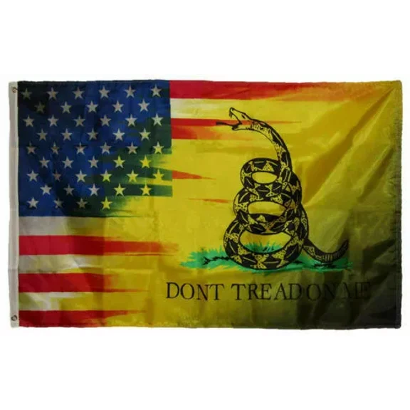 3X5 TRUMP 2024 USA SNAKE Gadsden Culpeper TEA PARTY Don't Tread on me 2ND FLAG