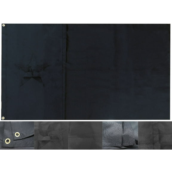 3X5 Texas State Tactical BLACKOUT 3'x5' 600D Nylon Embroidered Flag Banner