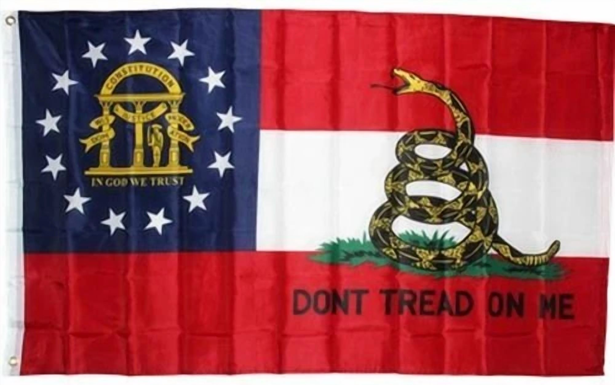 3X5 Trump 2024 Georgia Don'T Tread On Me State Flag 3X5 Ft Gadsden Tea
