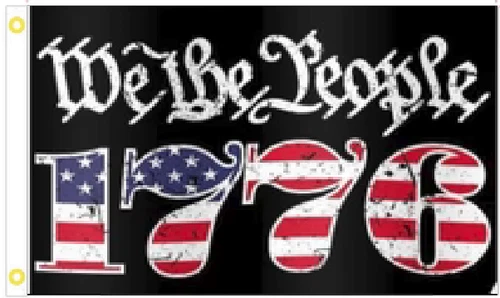 3X5 Trump 2024 We The People 1776 Patriotic Usa Black Flag Banner R5