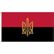 3X5 UKRAINE RESISTANCE MILITARY TRIDENT ENSIGN RED BLACK 100D FLAG BANNER