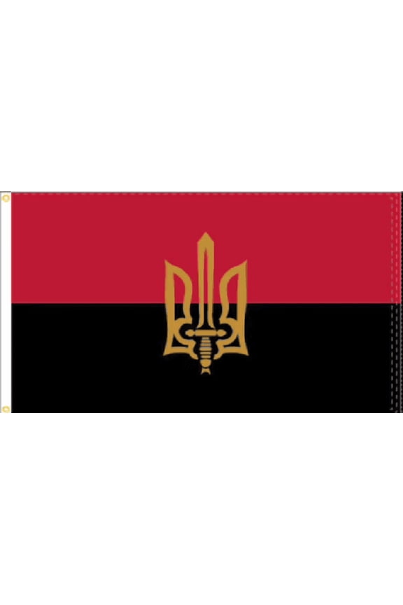 3X5 UKRAINE RESISTANCE MILITARY TRIDENT ENSIGN RED BLACK 100D FLAG BANNER