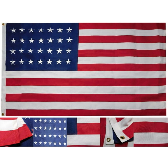 3X5 USA 28 Star Stars Linear Historical SYNTHETIC COTTON Embroidered Flag Banner
