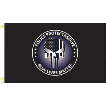 3x5 FT Blackout Thin Blue Line Flag – 100D Polyester – Tactical American Flag
