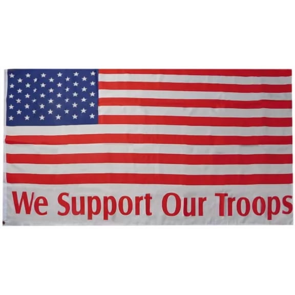 3X5 Usa American We Support Our Troops Flag 3'X5' Banner Brass Grommets