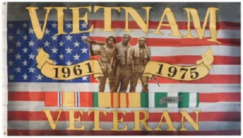 3X5 Vietnam Veteran 1961-1975 Ribbon Flag Usa Patriots Flag Banner 100D