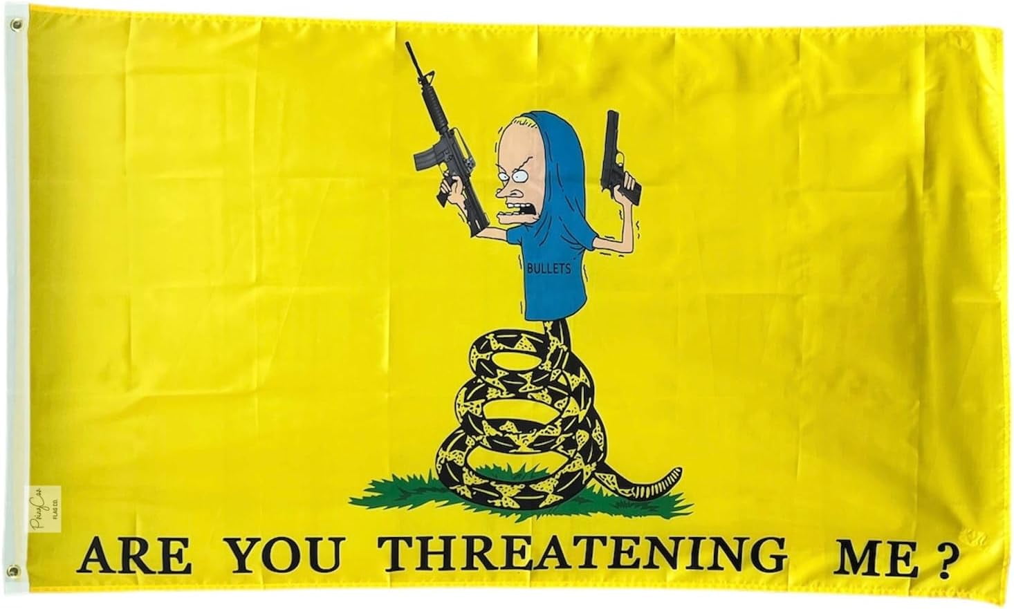 3X5 ft Flag Beavis Cornholio Meme Are You Threatening Gadsden Tread