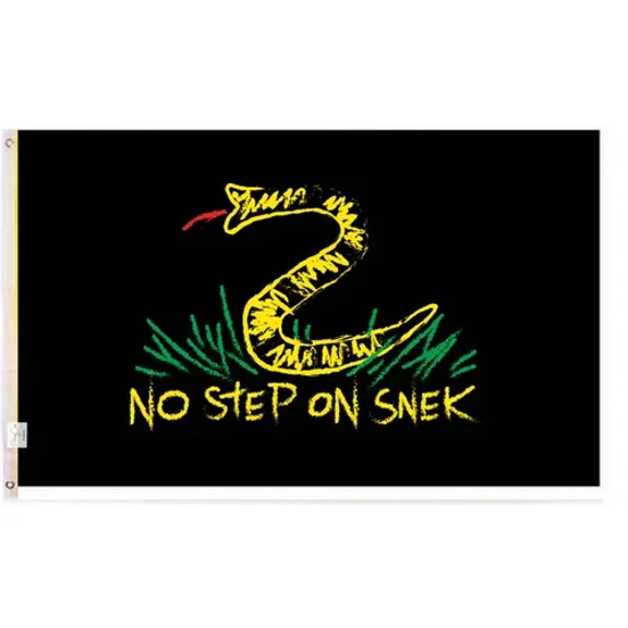 3X5Ft Black No Step On Snek Flag Banner Gadsden Don'T Tread Patriot Tea Party