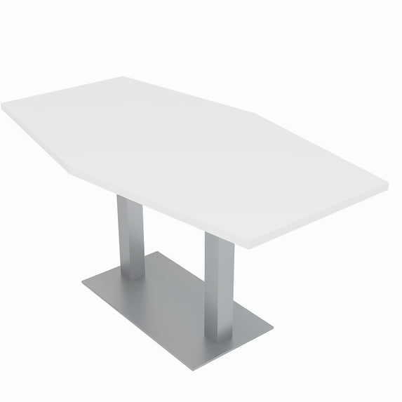 3X6 Hexagon Conference Table Square Metal Base Data And Electric Unit