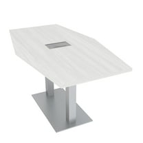 3X6 Hexagon Conference Table Square Metal Base Data And Electric Unit