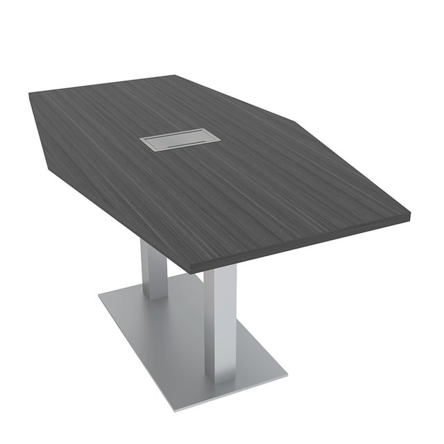 3X6 Hexagon Conference Table Square Metal Base Data And Electric Unit