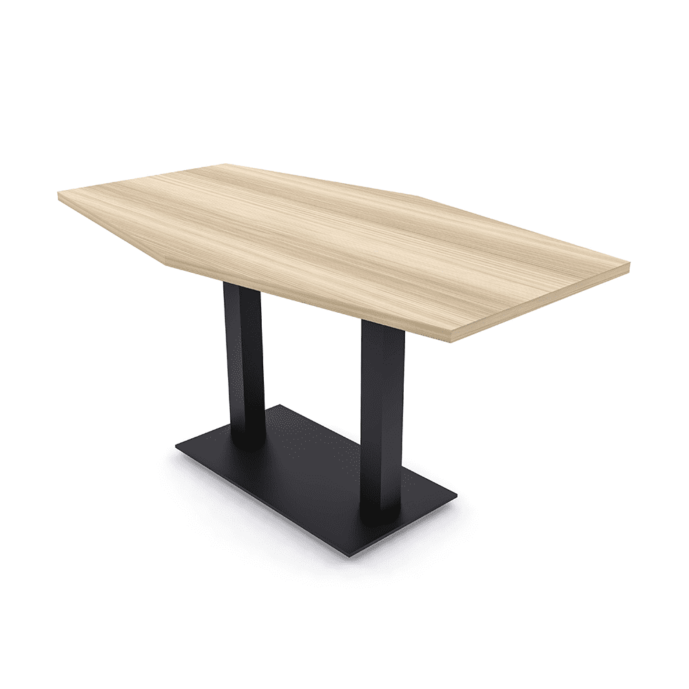 3X6 Hexagon Conference Table Square Metal Base Data And Electric Unit ...