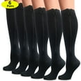 thumbnail image 1 of 3XL(6 Pack) Big & Tall Zipper Compression Socks for Women Men, 20-30mmHg Closed Toe Knee High Support Socks, Wide Plus Size Calf Compression Stockings,ChYoung, 1 of 10